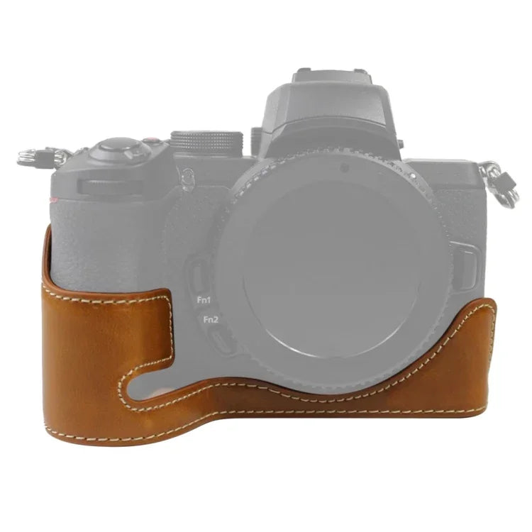 Base de Estojo Metade para Câmara em Pele PU com Rosca 1/4 polegada para Nikon Z50, Para Nikon Z50