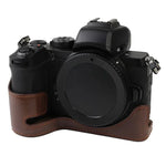 Base de Estojo Metade para Câmara em Pele PU com Rosca 1/4 polegada para Nikon Z50, Para Nikon Z50