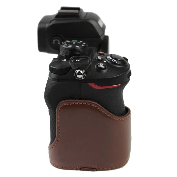 Base de Estojo Metade para Câmara em Pele PU com Rosca 1/4 polegada para Nikon Z50, Para Nikon Z50