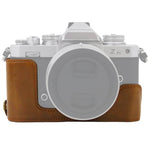 Base de Estojo Metade para Câmara em Pele PU com Rosca 1/4 polegada para Nikon Z fc, Para Nikon Z fc