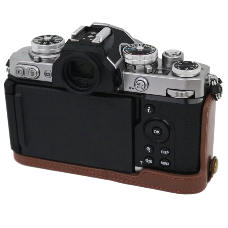 Base de Estojo Metade para Câmara em Pele PU com Rosca 1/4 polegada para Nikon Z fc, Para Nikon Z fc