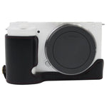 Base de Capa Metade para Câmara em Pele PU com Rosca 1/4 polegada para Sony ZV-E10 / ZV-E10L, Para Sony ZV-E10