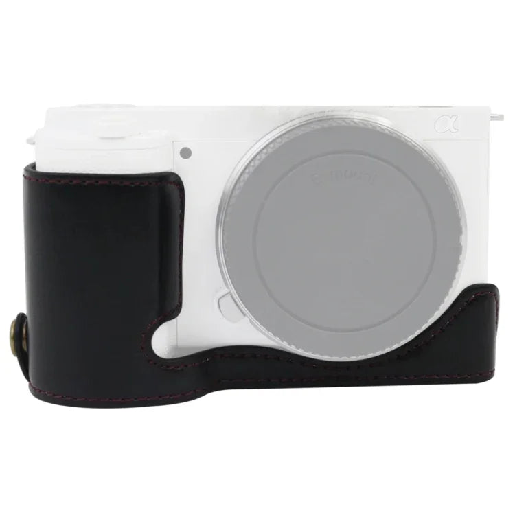 Base de Capa Metade para Câmara em Pele PU com Rosca 1/4 polegada para Sony ZV-E10 / ZV-E10L, Para Sony ZV-E10