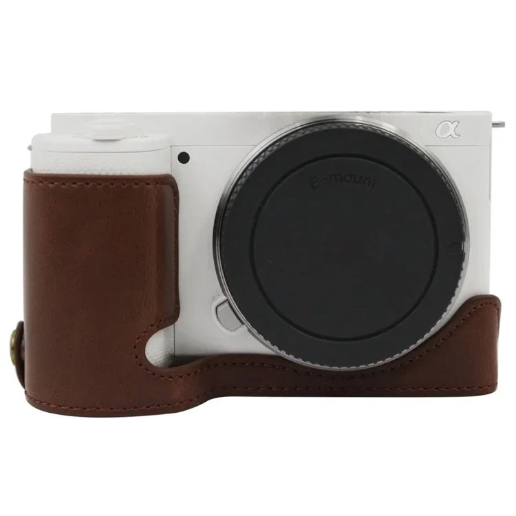 Base de Capa Metade para Câmara em Pele PU com Rosca 1/4 polegada para Sony ZV-E10 / ZV-E10L, Para Sony ZV-E10