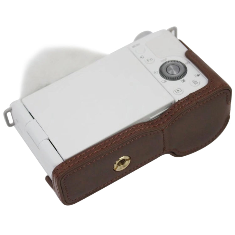 Base de Capa Metade para Câmara em Pele PU com Rosca 1/4 polegada para Sony ZV-E10 / ZV-E10L, Para Sony ZV-E10