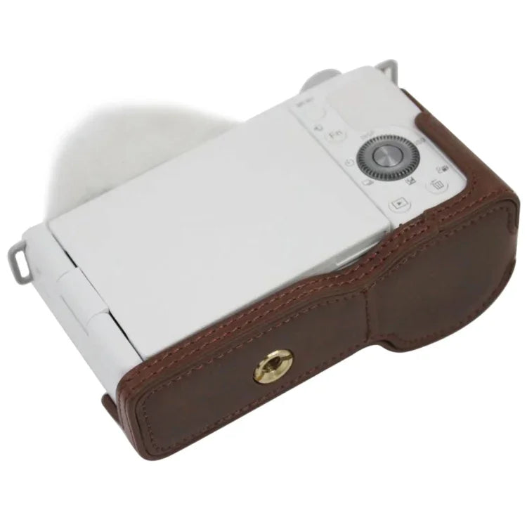 Base de Capa Metade para Câmara em Pele PU com Rosca 1/4 polegada para Sony ZV-E10 / ZV-E10L, Para Sony ZV-E10