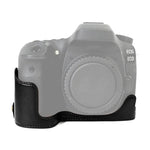 Base de Estojo Metade para Câmara em Pele PU com Rosca 1/4 polegada para Canon EOS 80D / 70D, Para Canon EOS 80D