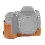 Base de Estojo Metade para Câmara em Pele PU com Rosca 1/4 polegada para Canon EOS 80D / 70D, Para Canon EOS 80D