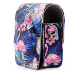 Bolsa Protetora para Câmara em Pele PU com Padrão de Flamingo para Câmara FUJIFILM Instax Mini90, Flamingo