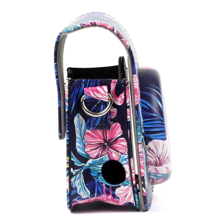 Bolsa Protetora para Câmara em Pele PU com Padrão de Flamingo para Câmara FUJIFILM Instax Mini90, Flamingo