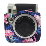 Bolsa Protetora para Câmara em Pele PU com Padrão de Flamingo para Câmara FUJIFILM Instax Mini90, Flamingo