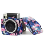 Bolsa Protetora para Câmara em Pele PU com Padrão de Flamingo para Câmara FUJIFILM Instax Mini90, Flamingo