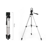 Tripé para Transmissão em Direto com Pernas Dobráveis de 3 Secções, Tripé de Liga de Alumínio com Cabeça Tripé Tridimensional em Forma de U e Suporte para Telemóvel para DSLR e Câmara Digital, Altura Ajustável: 47.5-133cm, 330A