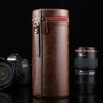 Estojo Extra Grande para Lentes com Fecho em Couro PU para Lentes DSLR, Tamanho: 24,5*10,5*10,5cm, 24,5 x 10,5cm (Castanho), 24,5 x 10,5cm (Café), 24,5 x 10,5cm (Preto)