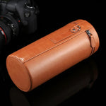 Estojo Extra Grande para Lentes com Fecho em Couro PU para Lentes DSLR, Tamanho: 24,5*10,5*10,5cm, 24,5 x 10,5cm (Castanho), 24,5 x 10,5cm (Café), 24,5 x 10,5cm (Preto)
