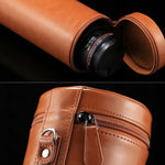 Estojo Extra Grande para Lentes com Fecho em Couro PU para Lentes DSLR, Tamanho: 24,5*10,5*10,5cm, 24,5 x 10,5cm (Castanho), 24,5 x 10,5cm (Café), 24,5 x 10,5cm (Preto)