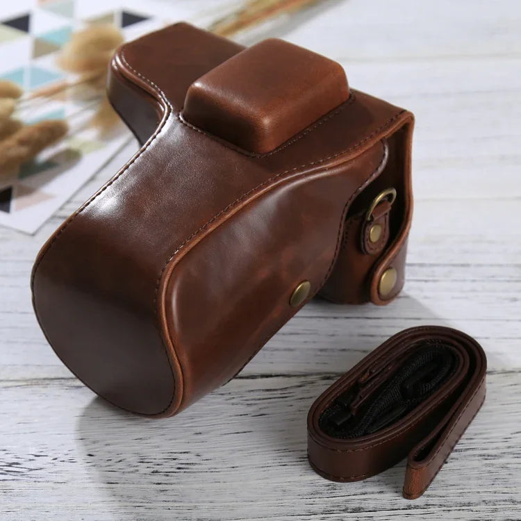 Estojo de Couro PU Integral para Câmara com Alça para Samsung NX300, Para Samsung NX300