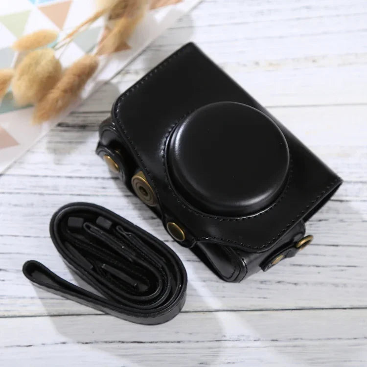 Capa de Couro PU para Câmara Corpo Inteiro com Alça para Canon PowerShot SX730 HS / SX720 HS, Para SX730 HS