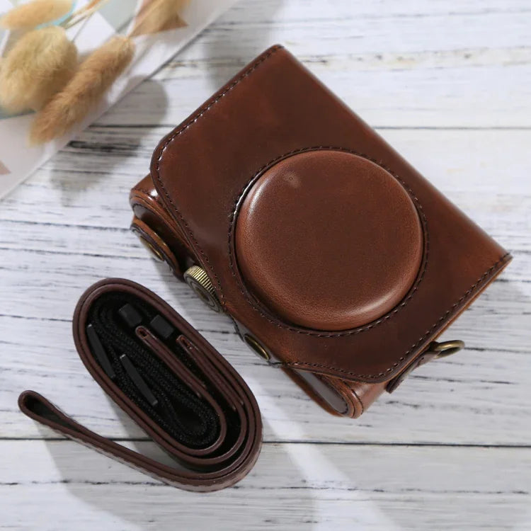 Capa de Couro PU para Câmara Corpo Inteiro com Alça para Canon PowerShot SX730 HS / SX720 HS, Para SX730 HS