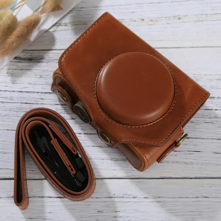 Capa de Couro PU para Câmara Corpo Inteiro com Alça para Canon PowerShot SX730 HS / SX720 HS, Para SX730 HS