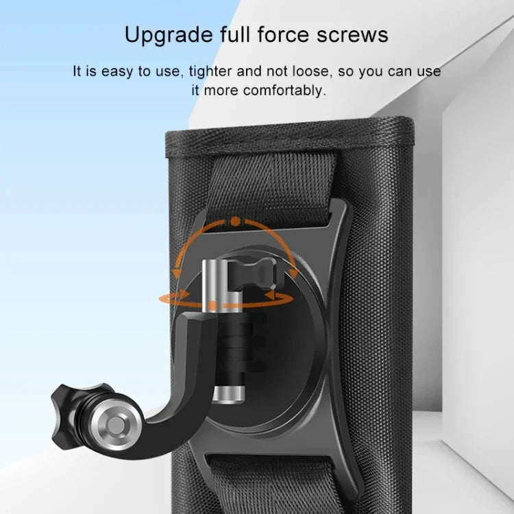 Suporte de Mochila com Fixador de Gancho e Argola para Montagem com Parafuso para GoPro, Insta360, DJI e Outras Câmaras de Ação