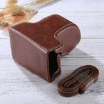 Bolsa de Capa Completa para Câmara em Pele PU com Correia para FUJIFILM X-A3 / X-A2/ X-M1 / X-A10 (Objetivas 16-50mm / 18-55mm / XF 35mm), Para FUJI X-A3