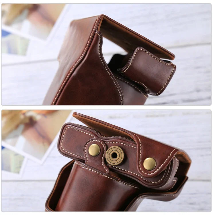 Bolsa de Capa Completa para Câmara em Pele PU com Correia para FUJIFILM X-A3 / X-A2/ X-M1 / X-A10 (Objetivas 16-50mm / 18-55mm / XF 35mm), Para FUJI X-A3
