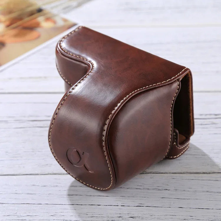 Bolsa de Capa Completa para Câmara em Pele PU com Correia para Sony A5100 / A5000 / NEX-3N (Lente 16-50mm / 40.5mm), Para Sony A5000, Para A5100