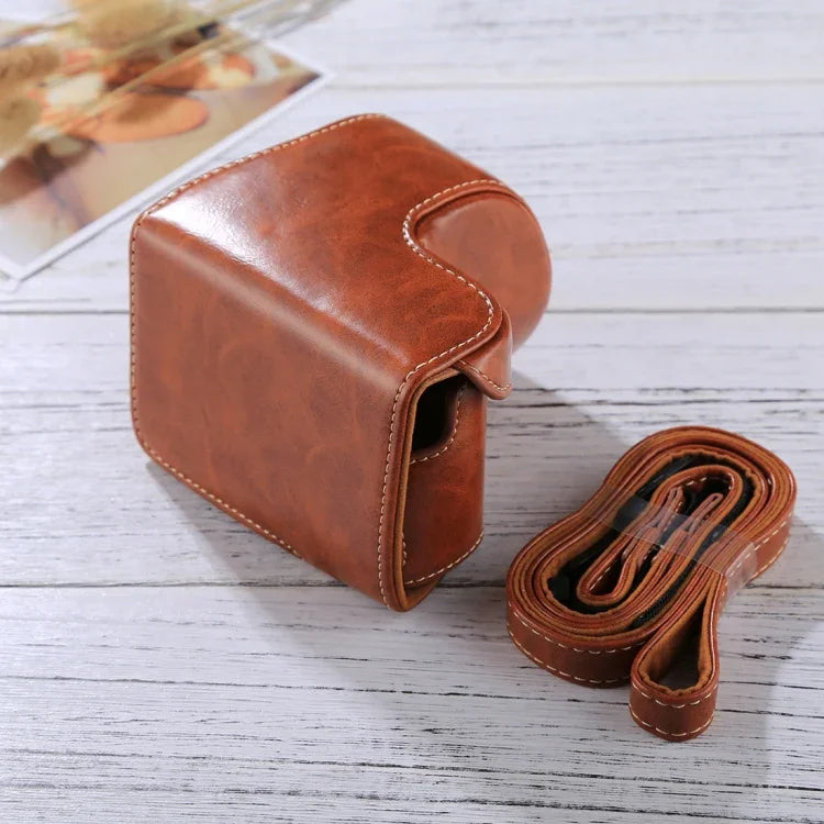 Bolsa de Capa Completa para Câmara em Pele PU com Correia para Sony A5100 / A5000 / NEX-3N (Lente 16-50mm / 40.5mm), Para Sony A5000, Para A5100