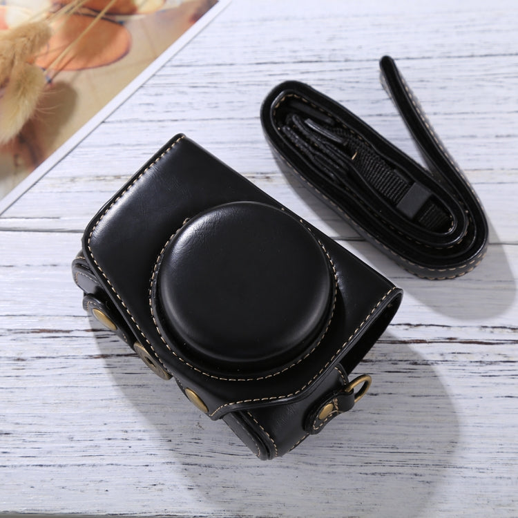 Bolsa de Couro PU para Câmara com Corpo Inteiro e Alça para Canon PowerShot G7 X Mark II, Para Canon PowerShot G7 X Mark II, Para G7X Mark II, Para G7X II