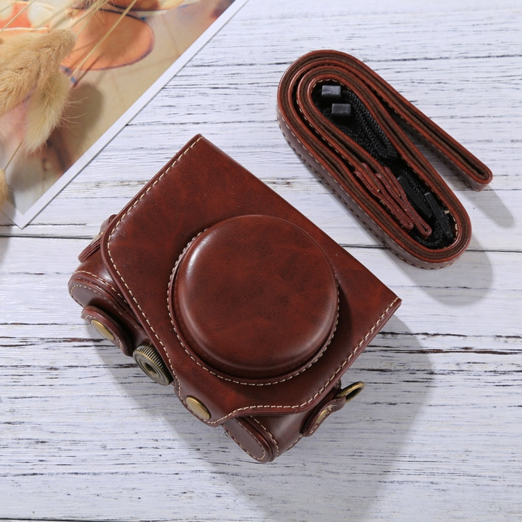 Bolsa de Couro PU para Câmara com Corpo Inteiro e Alça para Canon PowerShot G7 X Mark II, Para Canon PowerShot G7 X Mark II, Para G7X Mark II, Para G7X II