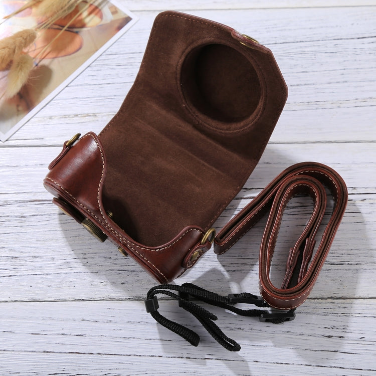 Bolsa de Couro PU para Câmara com Corpo Inteiro e Alça para Canon PowerShot G7 X Mark II, Para Canon PowerShot G7 X Mark II, Para G7X Mark II, Para G7X II