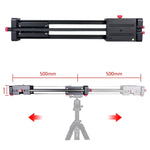 YELANGU YLG0109I Trilho Deslizante de 50cm / 100cm (Instala em Tripé) para Câmaras DSLR / SLR / Vídeo, 50cm / 100cm