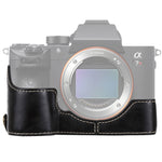 Base de Capa Metade para Câmara em Pele PU com Rosca 1/4 polegadas para Sony ILCE-A9 / A9 / A7RIII, Para Sony A9