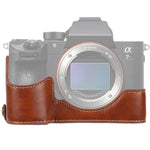 Base de Capa Metade para Câmara em Pele PU com Rosca 1/4 polegadas para Sony ILCE-A9 / A9 / A7RIII, Para Sony A9