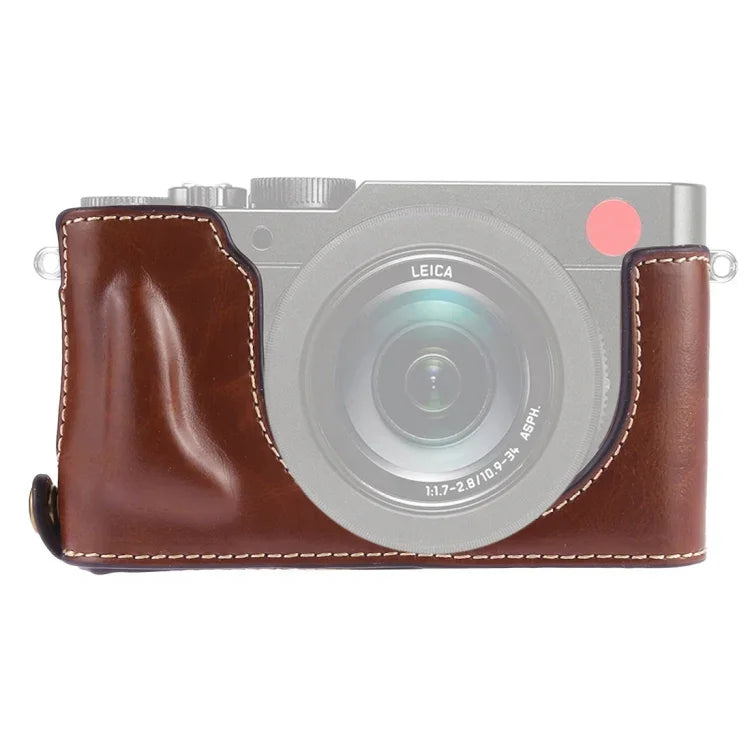 Base de Capa Metade para Câmara em Pele PU com Rosca 1/4 polegadas para Leica DLUX TYP 109, Para Leica D109, Para Leica D901