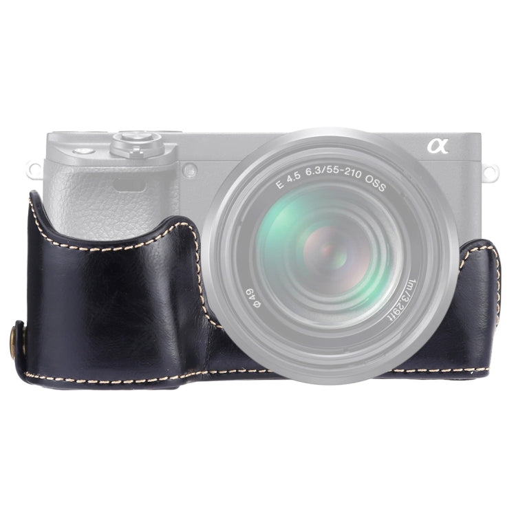 Base de Capa Metade para Câmara em Pele PU com Rosca 1/4 polegadas para Sony A6400 / ILCE-A6400, Para Sony A6400