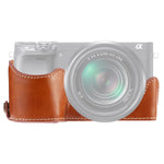Base de Capa Metade para Câmara em Pele PU com Rosca 1/4 polegadas para Sony A6400 / ILCE-A6400, Para Sony A6400