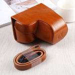 Capa Completa para Câmara em Pele PU com Alça para Sony A6400 / ILCE-A6400, Para Sony A6400