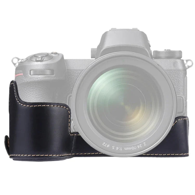 Base de Capa Metade para Câmara em Pele PU com Rosca 1/4 polegadas para Nikon Z6 / Z7, Para Nikon Z6