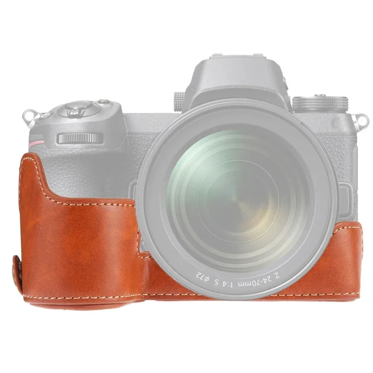 Base de Capa Metade para Câmara em Pele PU com Rosca 1/4 polegadas para Nikon Z6 / Z7, Para Nikon Z6