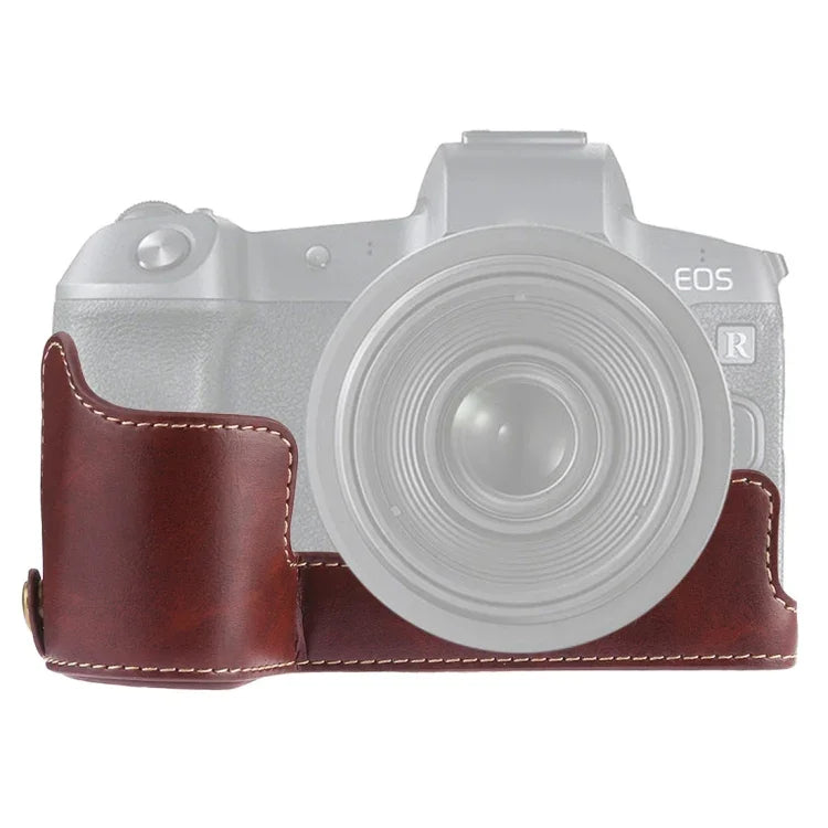 Base de Capa Metade para Câmara em Pele PU com Rosca 1/4 polegadas para Canon EOS R, Para Canon R