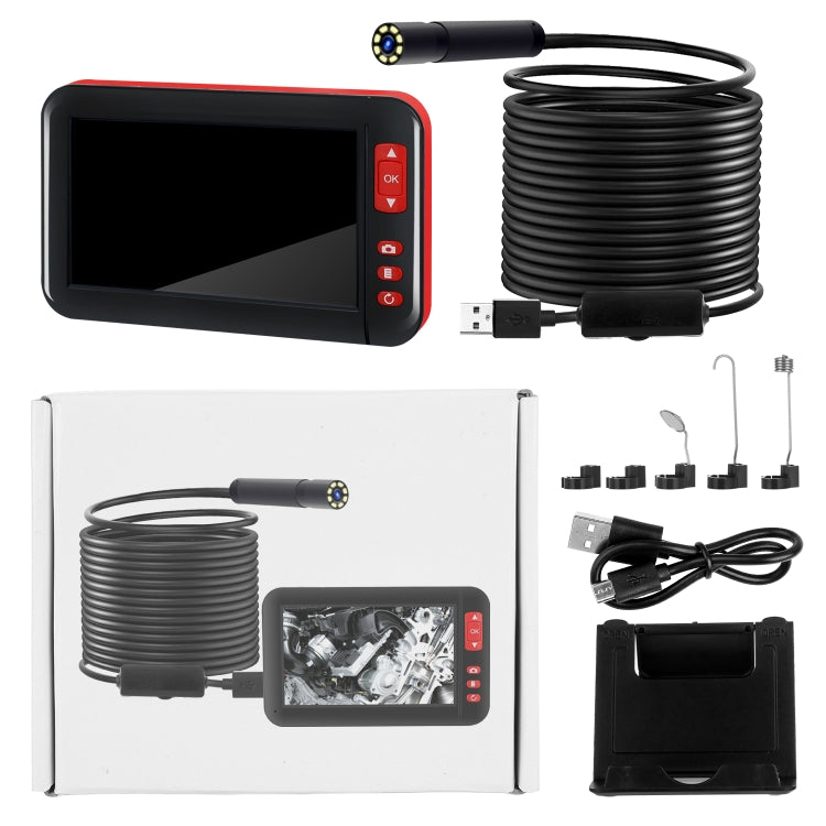Endoscópio de Inspeção P20 com Ecrã de 4,3 Polegadas HD1080P, 8 LEDs, Comprimento: 2m, Diâmetro da Lente: 8mm, Cabo Rígido, Comprimento: 2m, Cabo Rígido