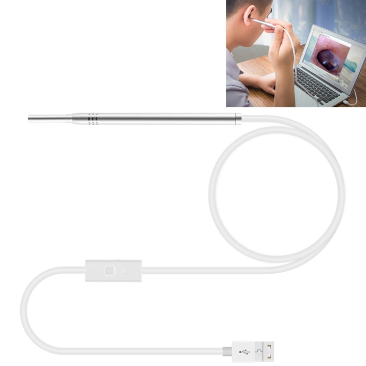 Endoscópio Visual HD 1MP para Ouvido, Nariz e Dentes com 6 LEDs, Diâmetro da Lente: 4.3mm