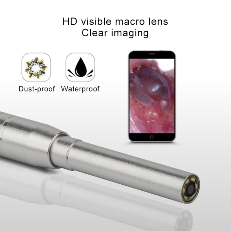 Endoscópio Visual HD 1MP para Ouvido, Nariz e Dentes com 6 LEDs, Diâmetro da Lente: 4.3mm