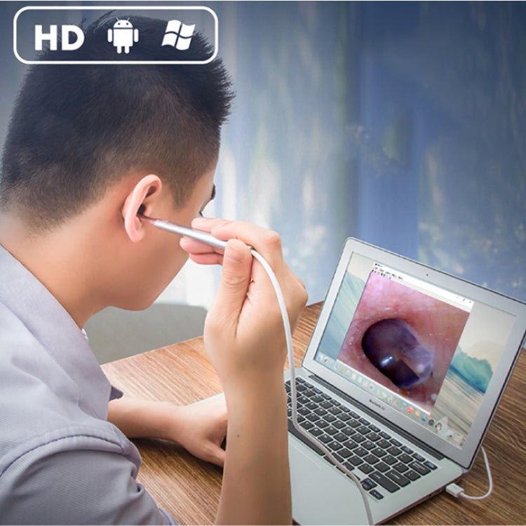 Endoscópio Visual HD 1MP para Ouvido, Nariz e Dentes com 6 LEDs, Diâmetro da Lente: 4.3mm