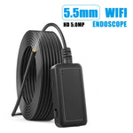 Câmara de Inspeção Endoscópica WIFI HD 5.0MP F220 5.5mm com 6 LEDs, Comprimento: 5m, Comprimento: 5m