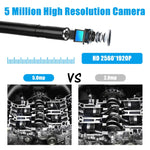 Câmara de Inspeção Endoscópica WIFI HD 5.0MP F220 5.5mm com 6 LEDs, Comprimento: 5m, Comprimento: 5m