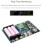 Placa Base UPS PoE Waveshare para Raspberry Pi CM4, Ethernet Gigabit, Duplo HDMI, Quádruplo USB2.0, Placa Base UPS PoE