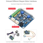Waveshare HAT Motor de Passo HRB8825 para Raspberry Pi, Controla Dois Motores de Passo, Até 1/32 Microstepping
